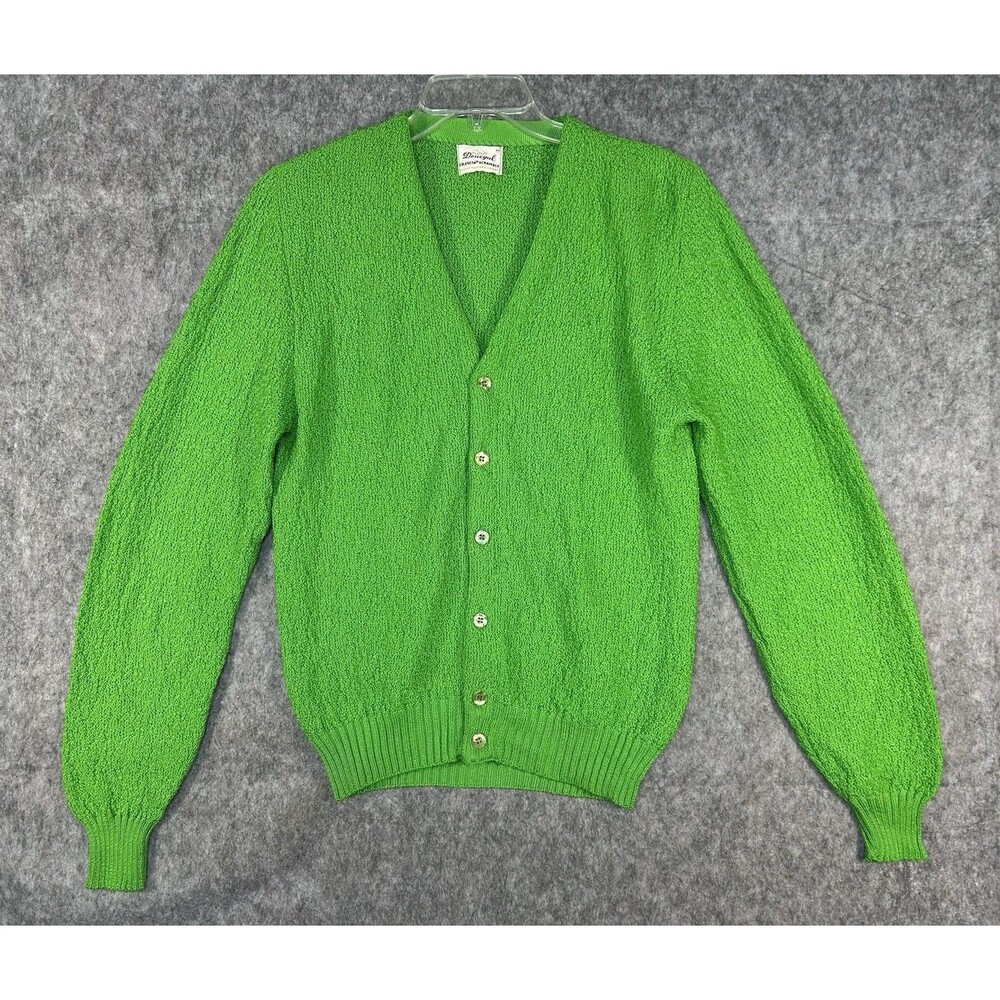 Vintage Donegal Coleseta Scramble Cardigan Sweater Green Size M